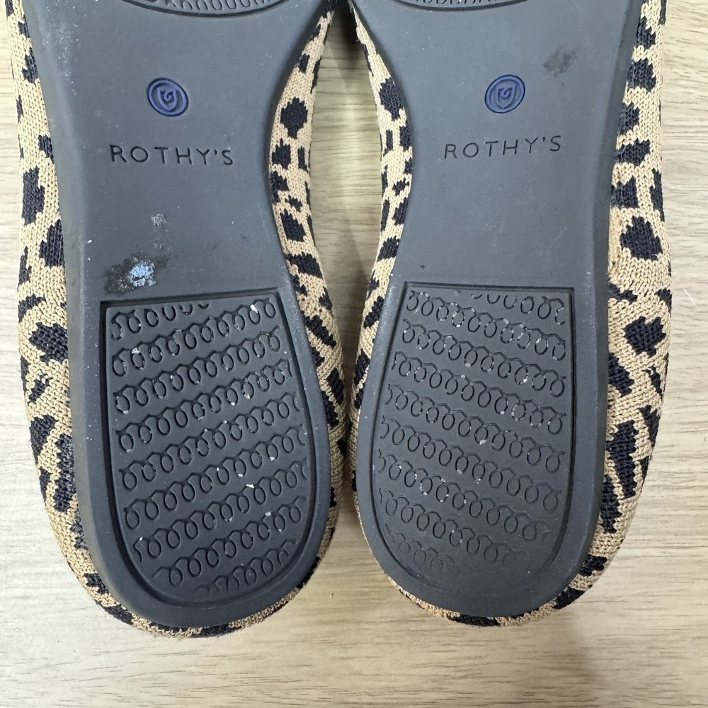 Rothys The Point Flats Women's‎ 9 Leopard Cheetah Big Cat Print Tan Black Brown - Picture 16 of 16